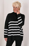 Vicky Knitted Stripe Jumper - Black