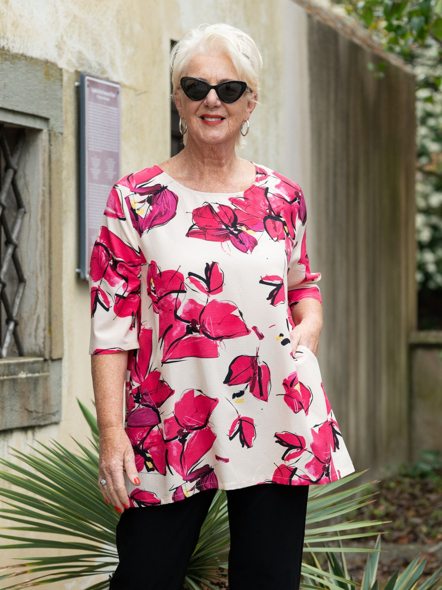 Flora Crinkle Top - Fuchsia Multi – Box2