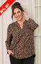 Amelia Crepe Top - Brown Leopard