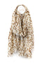 Animal Print Foil Overlay Scarf - Beige