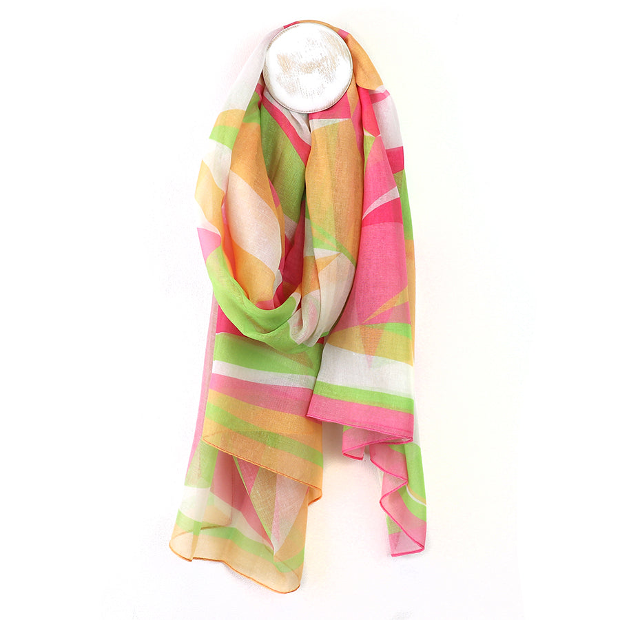 Abstract Print Scarf - Pink/Brights