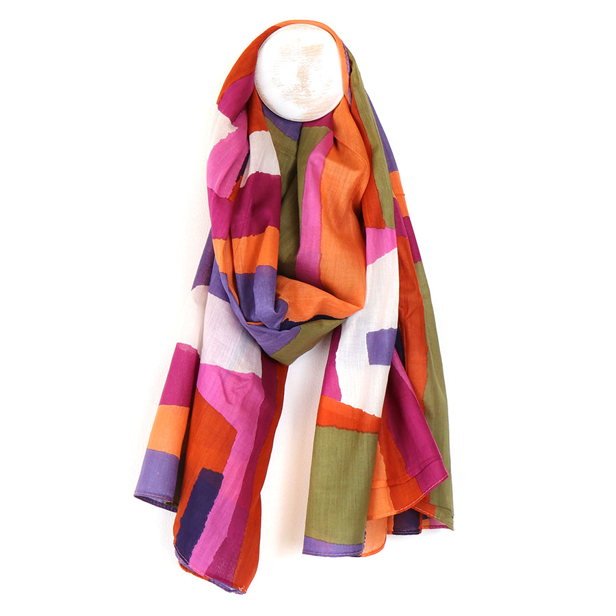Iona Vibrant Abstract Colour Block scarf