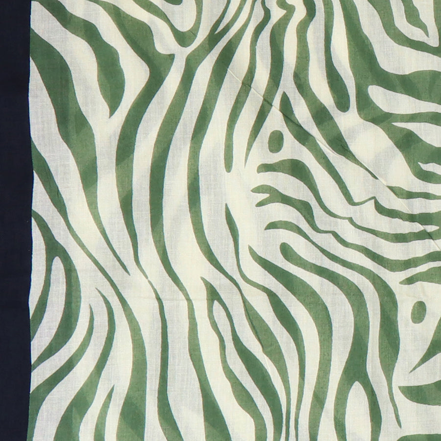 Zebra Stripe Organic Cotton Scarf - Green