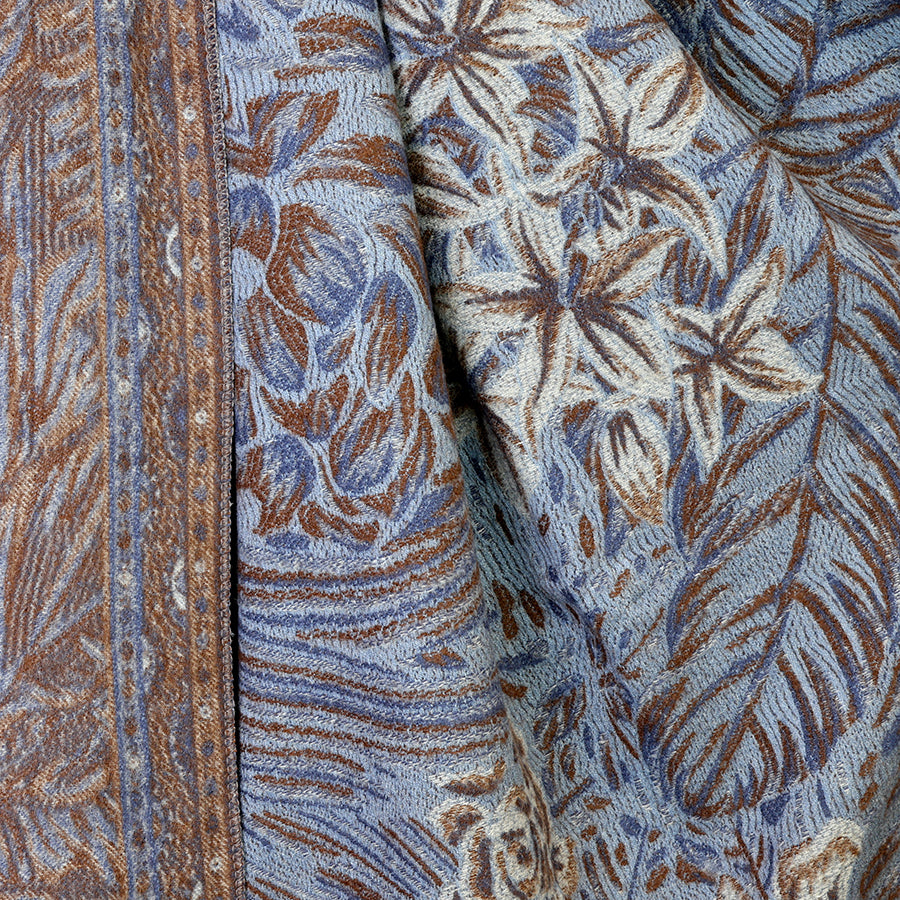 Celia Blue/Brown Reversible Print Scarf