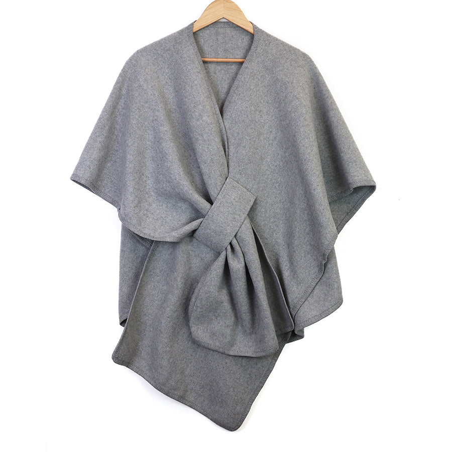 Chelsea Self Tie Waist Poncho - Grey
