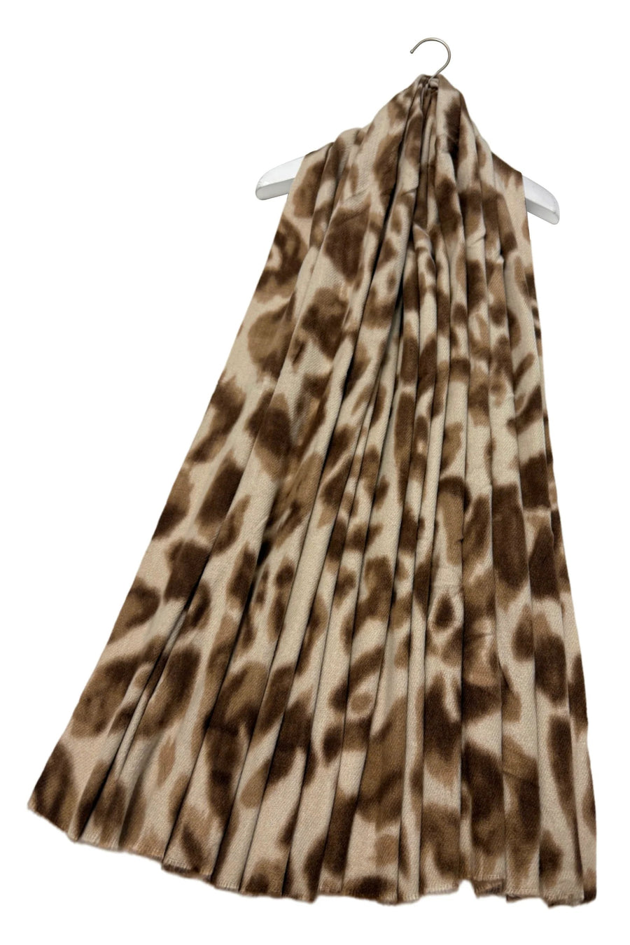 Leopard Print Winter Scarf - Beige