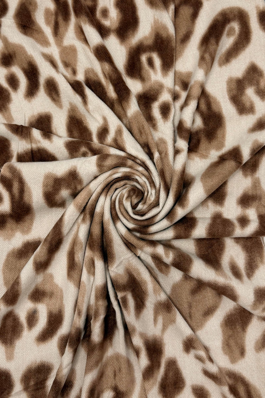 Leopard Print Winter Scarf - Beige