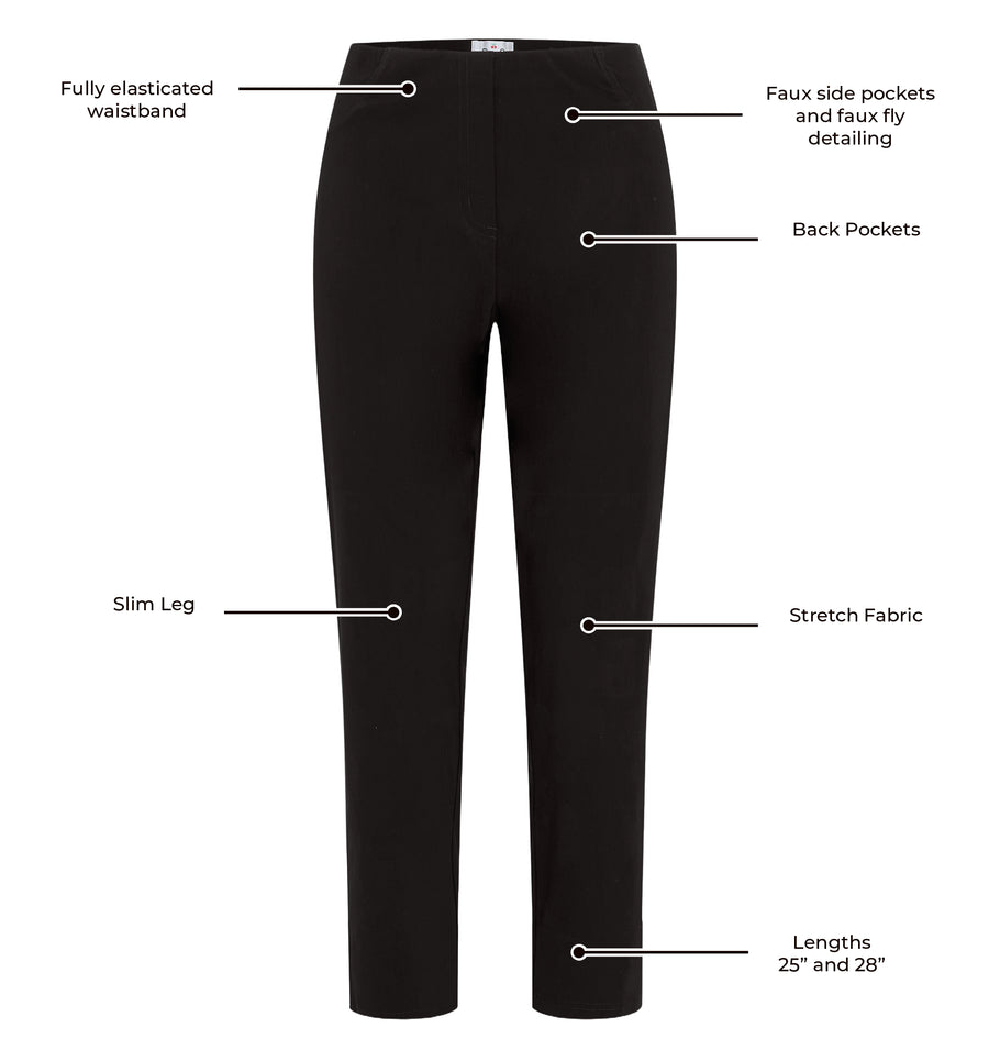 Ella Stretch Slim Leg Trouser - Black