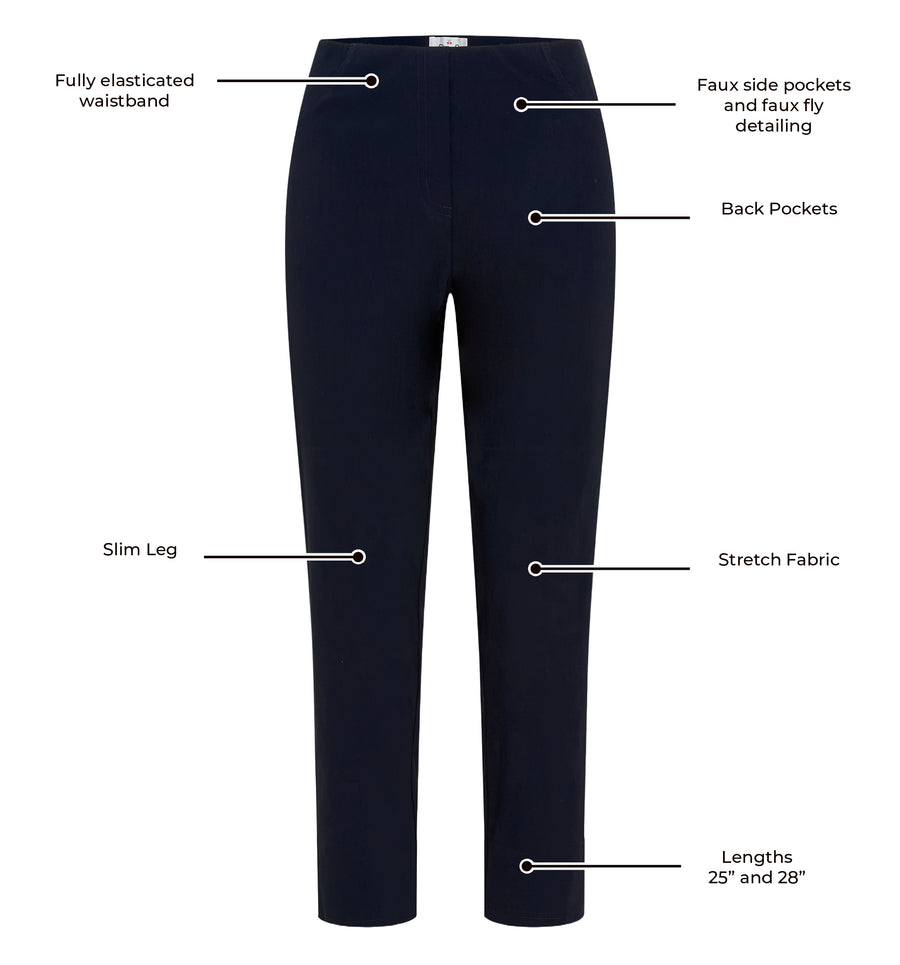 Ella Stretch Slim Leg Trouser - Navy