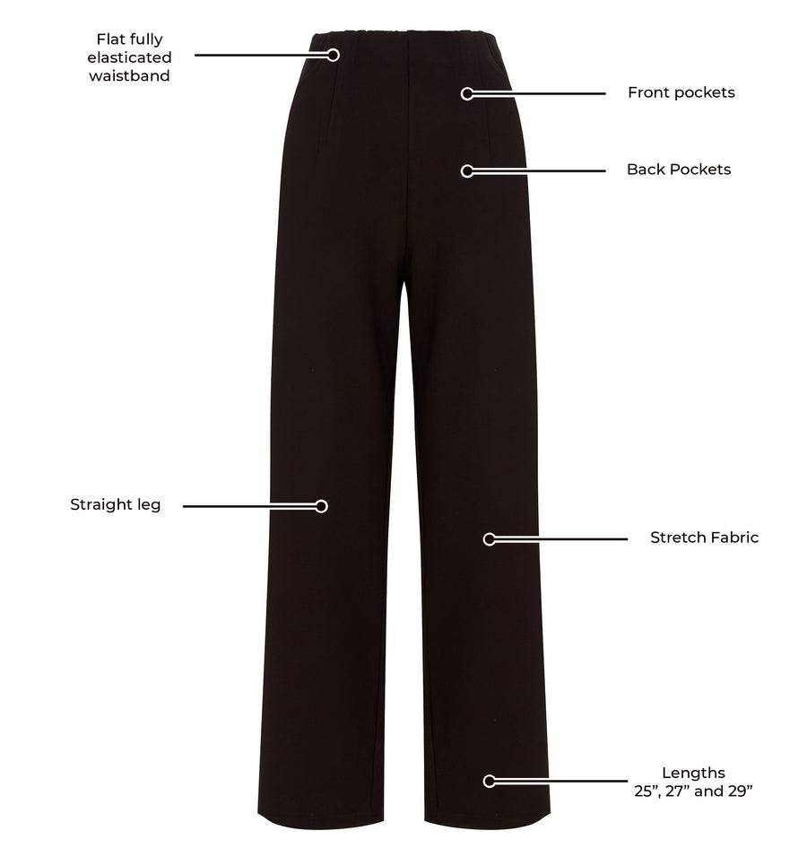 Raya Black Ponte Di Roma Trousers