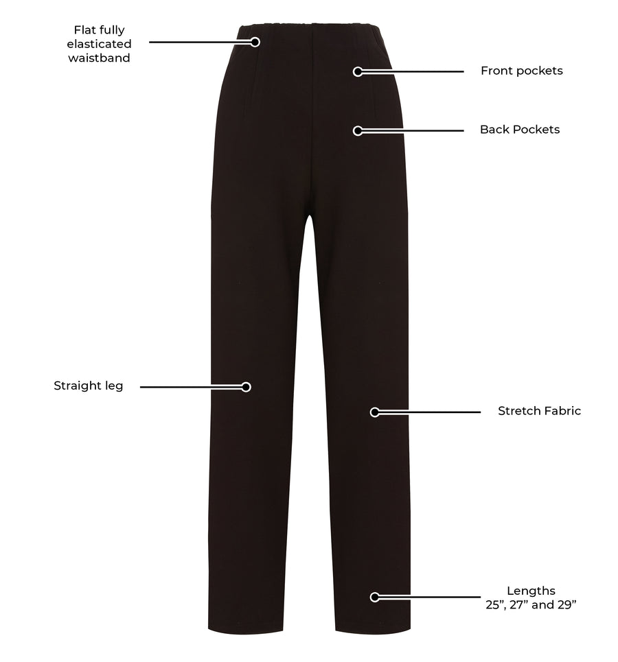 Raya Black Ponte Di Roma Trousers