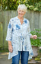 Heidy Crinkle Shirt - Cobalt Floral