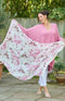 Peony Print Scarf - White