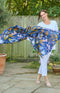 Autumn Leaves Scarf - Blue