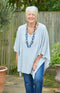 Adriana Knitted Poncho - Silver