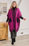 Athena Knitted Poncho - Plum