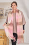 Fluffy Checked Winter Scarf - Pale Pink