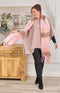 Camilla Moss Stitch Poncho - Dusty Pink