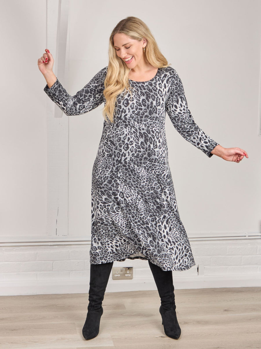Elina Jersey Dress - Leopard