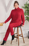 Marie FL by ROBELL Fleece Lined Trouser - Red