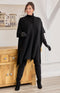 Athena Knitted Poncho - Black