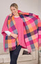 Checked Blanket Scarf - Pink/Purple