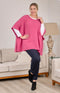 Camilla Moss Stitch Poncho - Taffy Pink