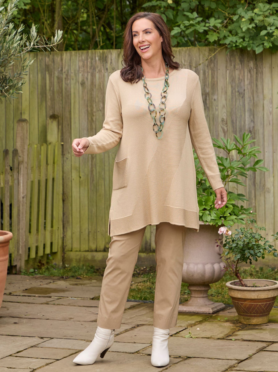 Marie FL by ROBELL Stretch Trouser - Camel
