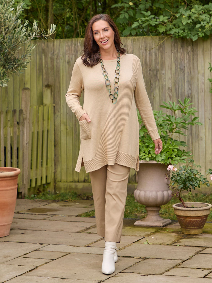 Marie FL by ROBELL Stretch Trouser - Camel