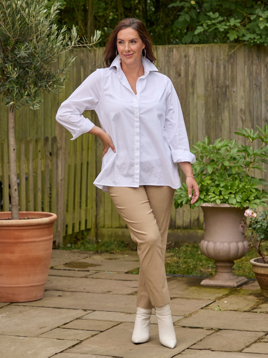 Marie FL by ROBELL Stretch Trouser - Camel