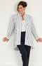 Harriet Cotton Stripe Shirt - White/Navy