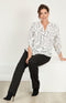 Amelia Crepe Top - Ivory/Black
