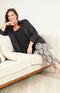 Bella (Robell) Stretch Trouser - Black/Natural