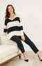 Indira Stripe Jumper - Natural/Black
