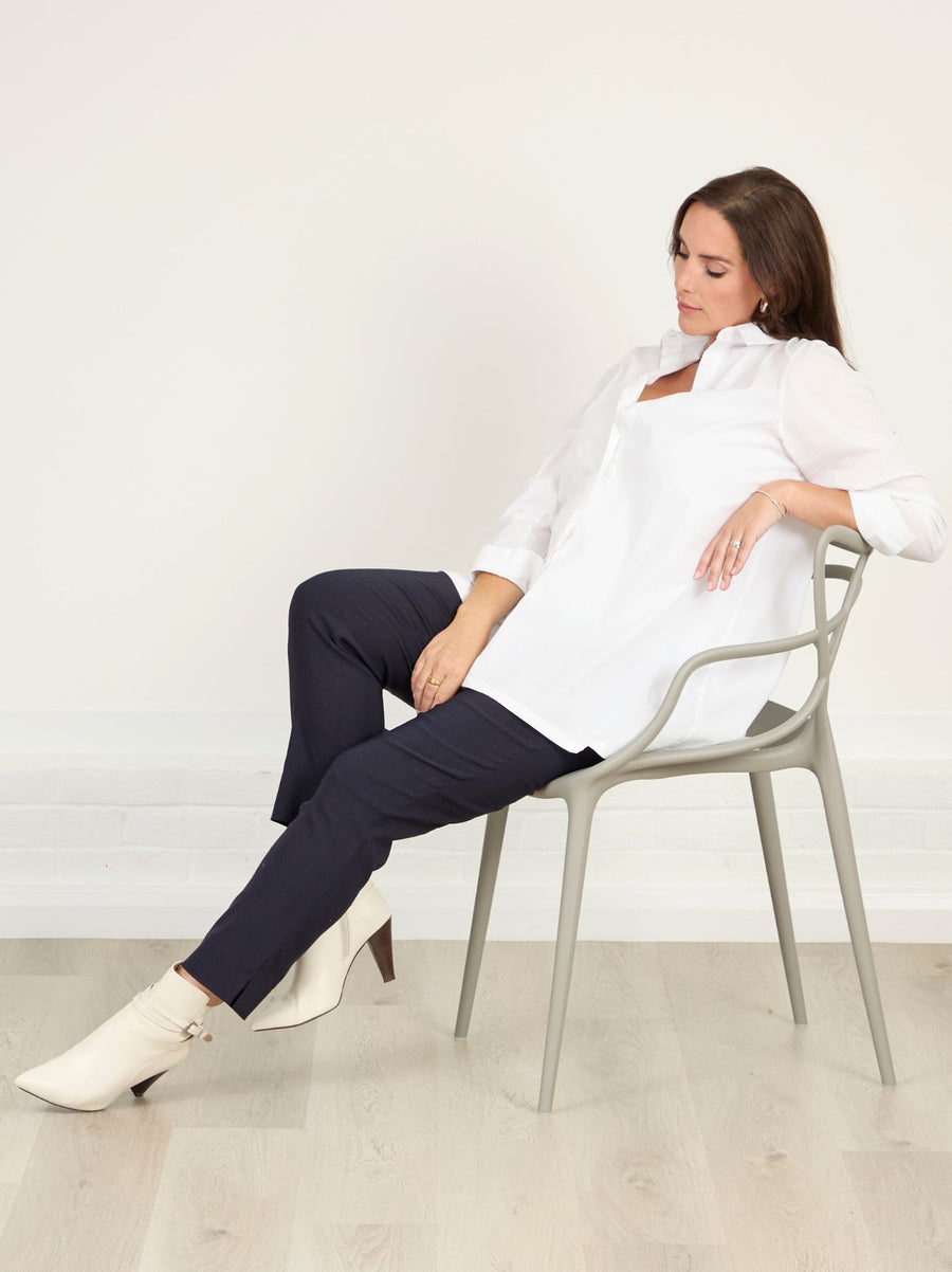 Marie FL by ROBELL Fleece Lined Trouser - Navy