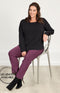 Marie FL by ROBELL Stretch Trouser - Merlot