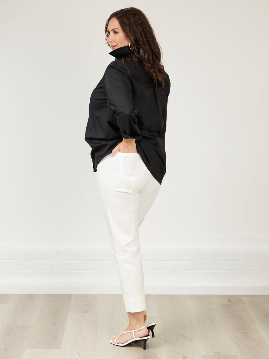 Bella 09 by ROBELL Cuff Stretch Trouser - Ivory