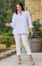 Bella (ROBELL) Cuff Stretch Trouser - Ivory