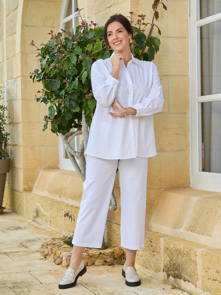Efi 09 by ROBELL Stretch Trouser - White