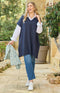 Annette Soft Knit Poncho - Navy