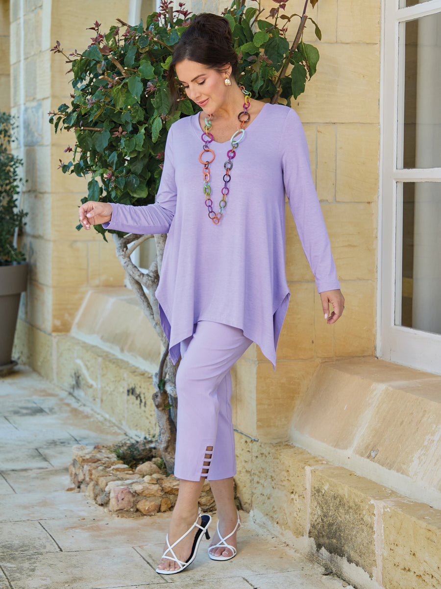 Lena 09 by ROBELL Stretch Trouser - Lilac