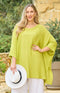 Abigail Open Knit Poncho - Lime
