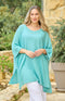 Abigail Open Knit Poncho - Turquoise