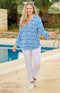 Amelia Crepe Top - Blue