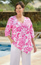 Ava Linen Top - Fuchsia