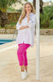 Lena 09 by ROBELL Stretch Trouser - Fuchsia