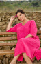 Dove Linen Dress - Fuchsia