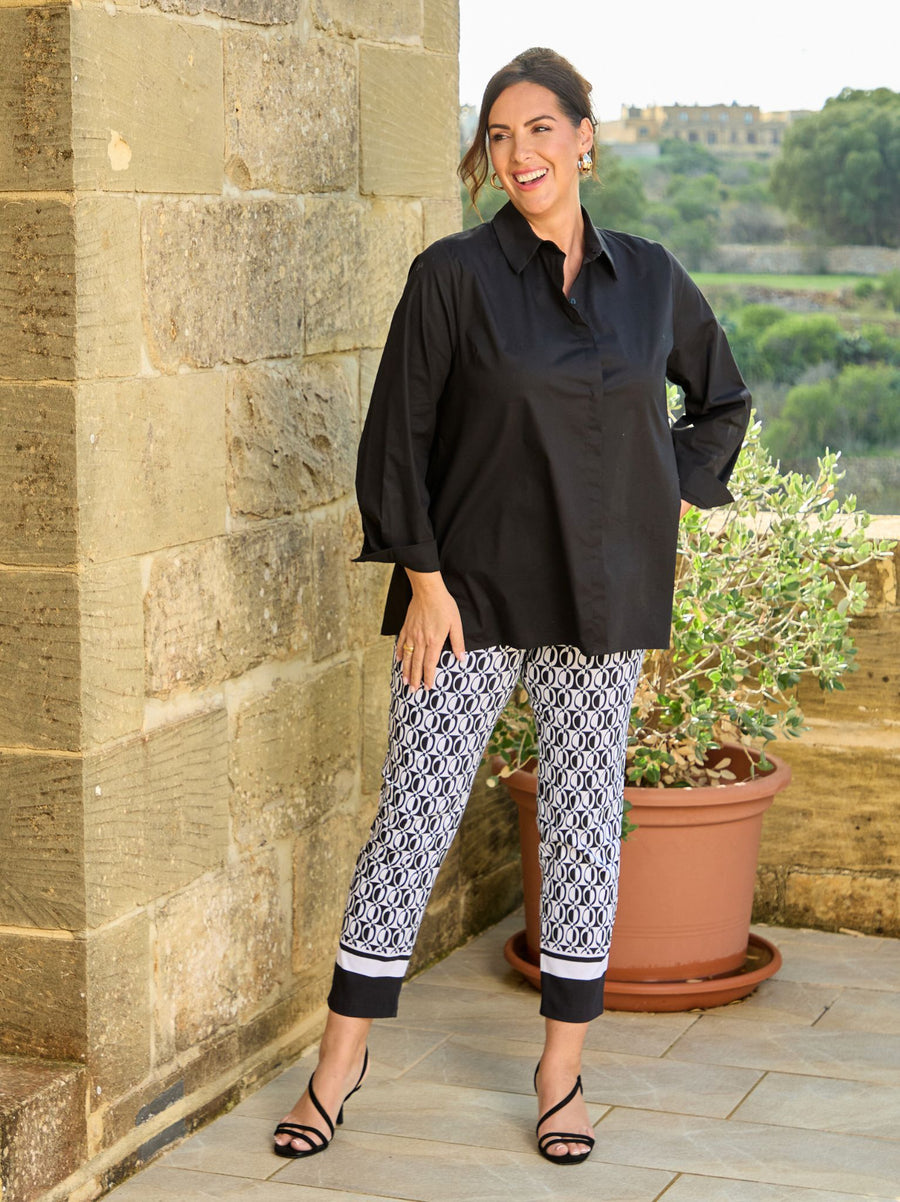 Rose 09 by ROBELL Stretch Trouser - Black