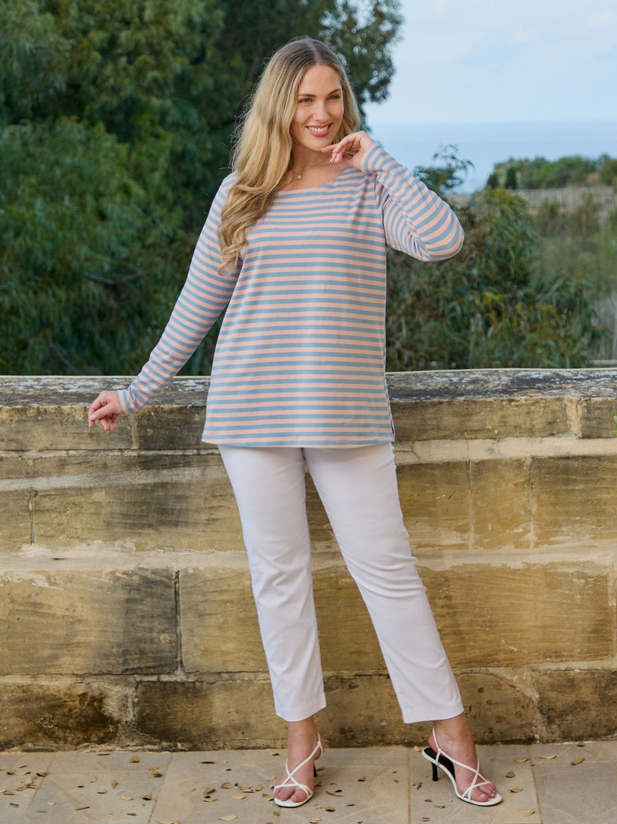 Alma Rose/Denim Jersey Top