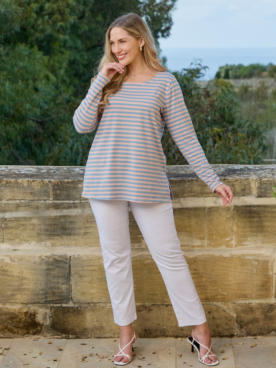 Alma Rose/Denim Jersey Top